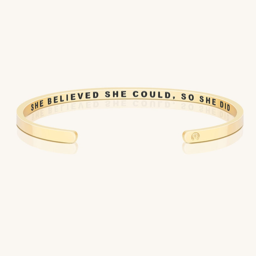 Mantraband She Believed She Could Bracelet Silver Women s
