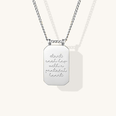 Start Each Day With A Grateful Heart - note to self mantra personal message dainty pendant necklace - Mantra by MantraBand
