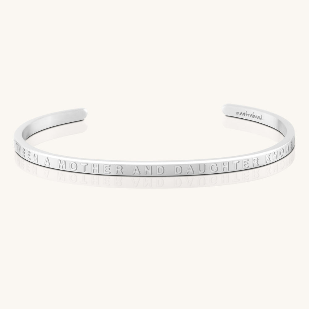 The Love Between A Mother and Daughter Knows No Distance Inspirational Mantra Bracelet Silver Whisper by MantraBand
