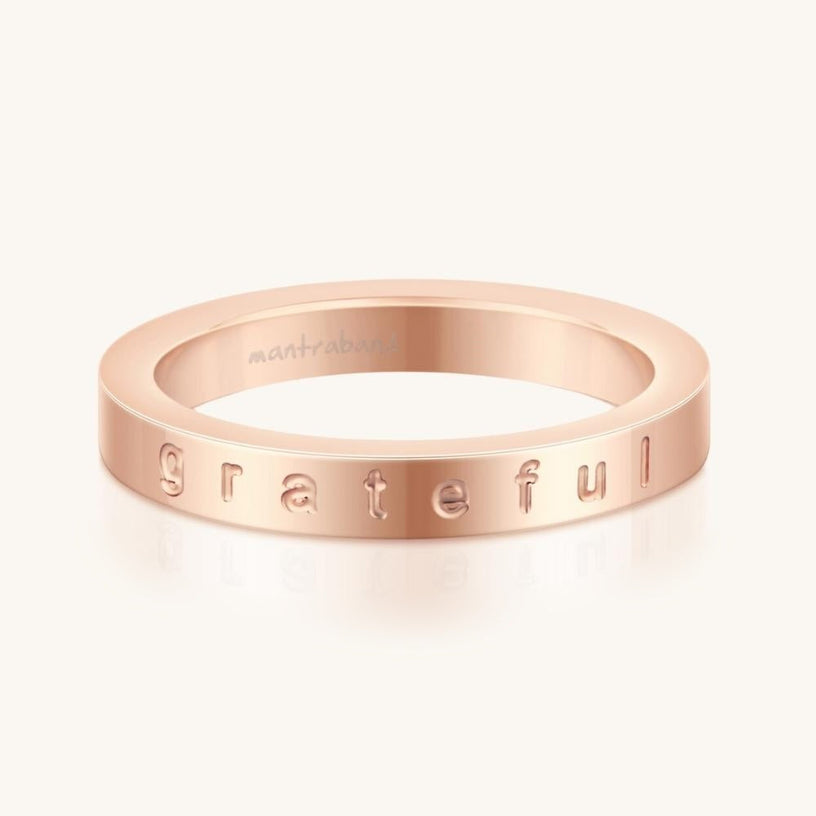 Grateful rose gold Ring size Mantra by MantraBand