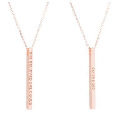 Rose Gold She Believed She Could, So She Did Necklace - MantraBand