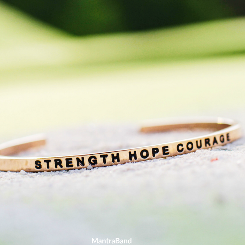 Strength Hope Courage Bracelet Mantra by MantraBand